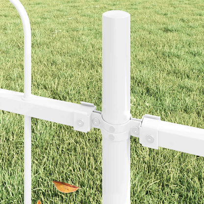 vidaXL Garden Fence BOXTEL 5 pcs 8.5 x 0.6 m Powder-coated Steel White 3