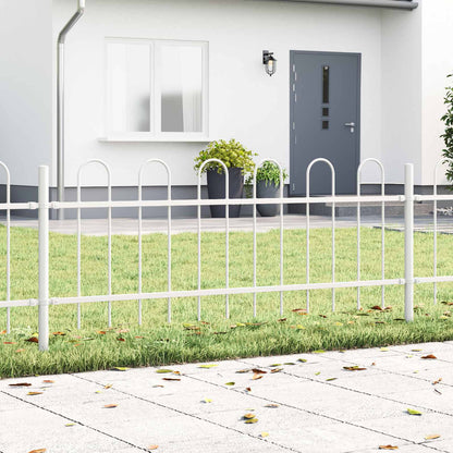 vidaXL Garden Fence BOXTEL 5 pcs 8.5 x 0.6 m Powder-coated Steel White 1
