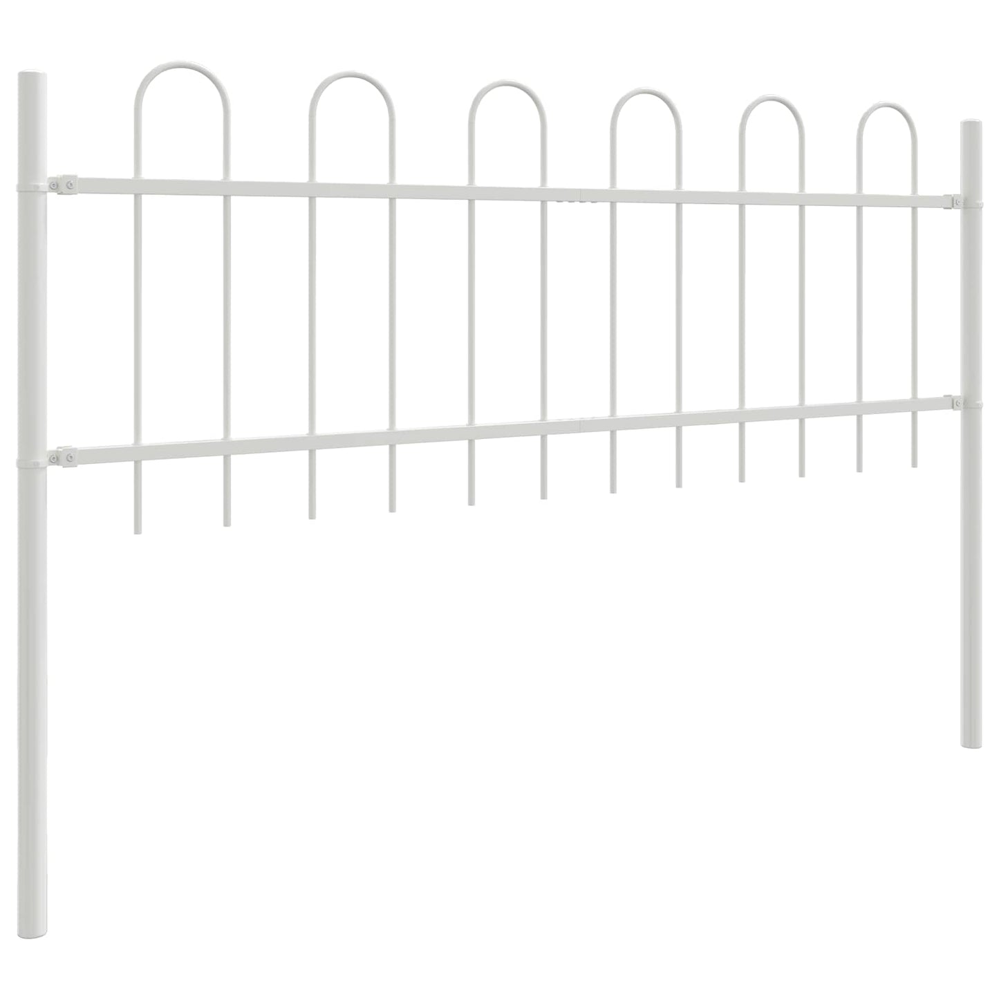 vidaXL Garden Fence BOXTEL 5 pcs 8.5 x 0.6 m Powder-coated Steel White 4