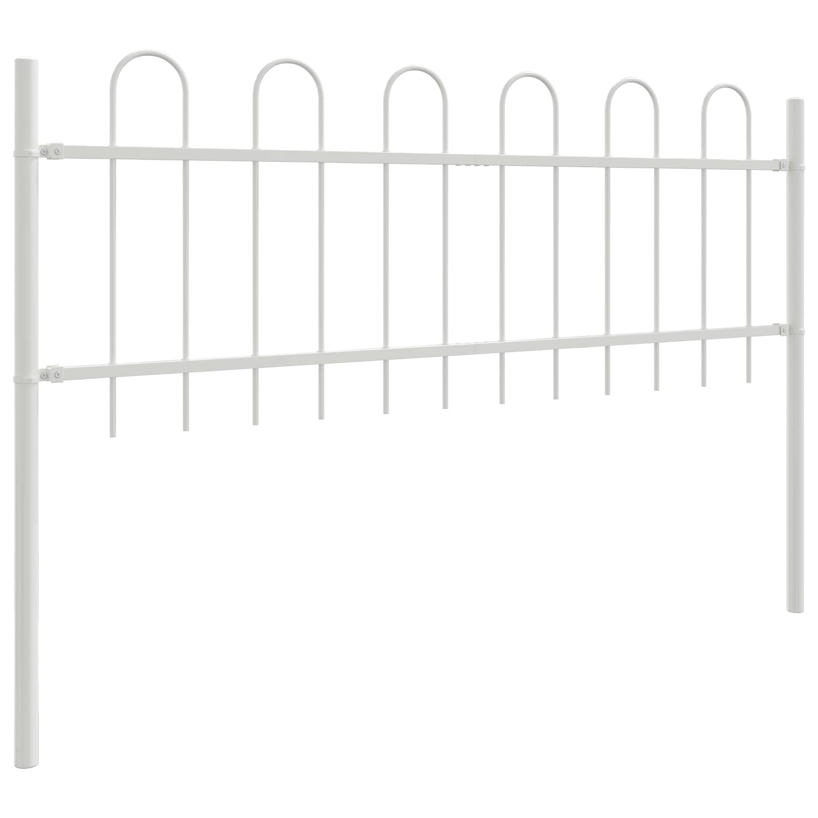vidaXL Garden Fence BOXTEL 5 pcs 8.5 x 0.6 m Powder-coated Steel White 4
