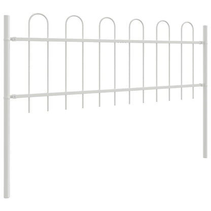 vidaXL Garden Fence BOXTEL 5 pcs 8.5 x 0.6 m Powder-coated Steel White 4