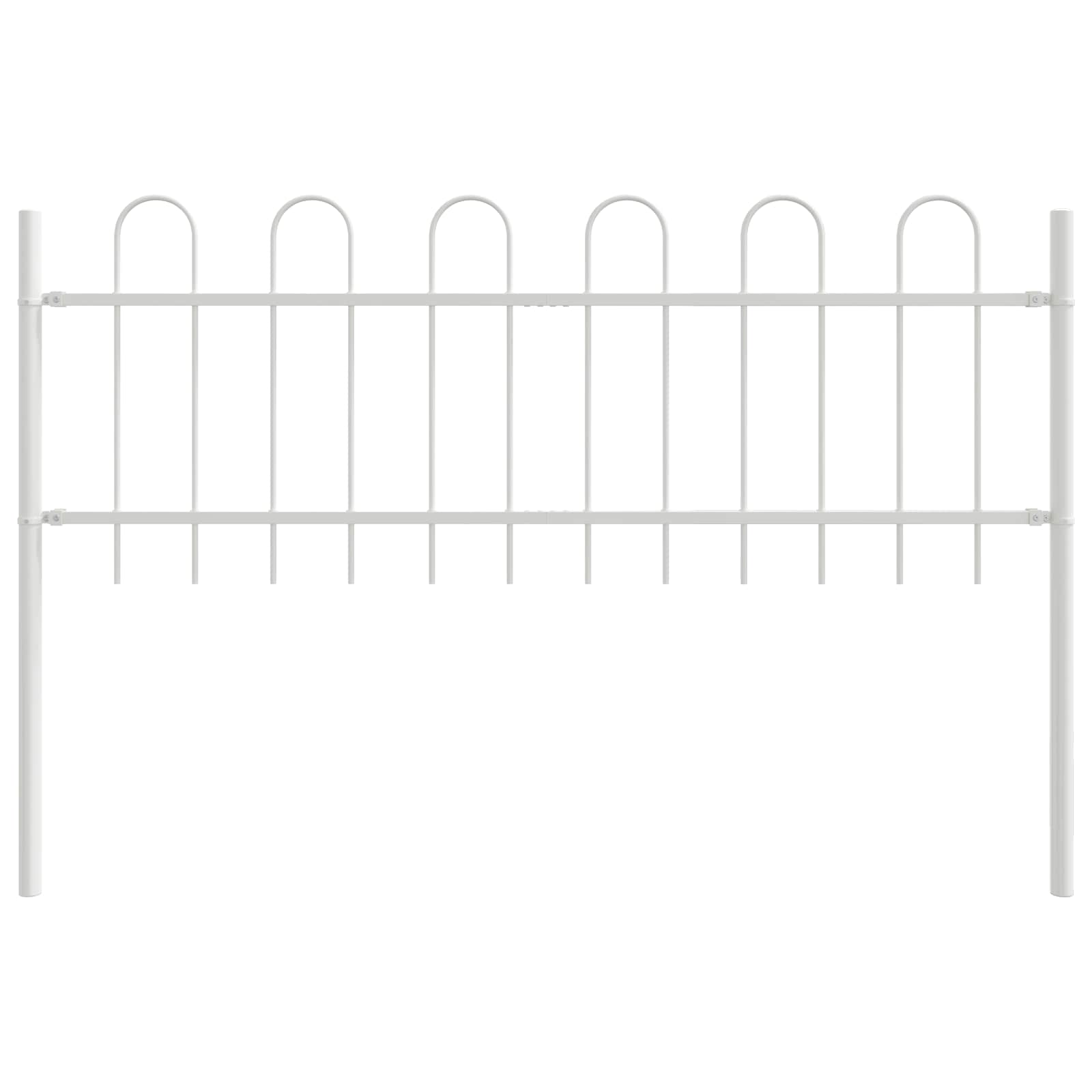 vidaXL Garden Fence BOXTEL 5 pcs 8.5 x 0.6 m Powder-coated Steel White 6