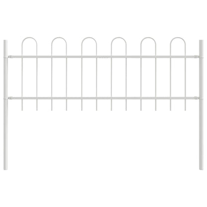 vidaXL Garden Fence BOXTEL 5 pcs 8.5 x 0.6 m Powder-coated Steel White 6