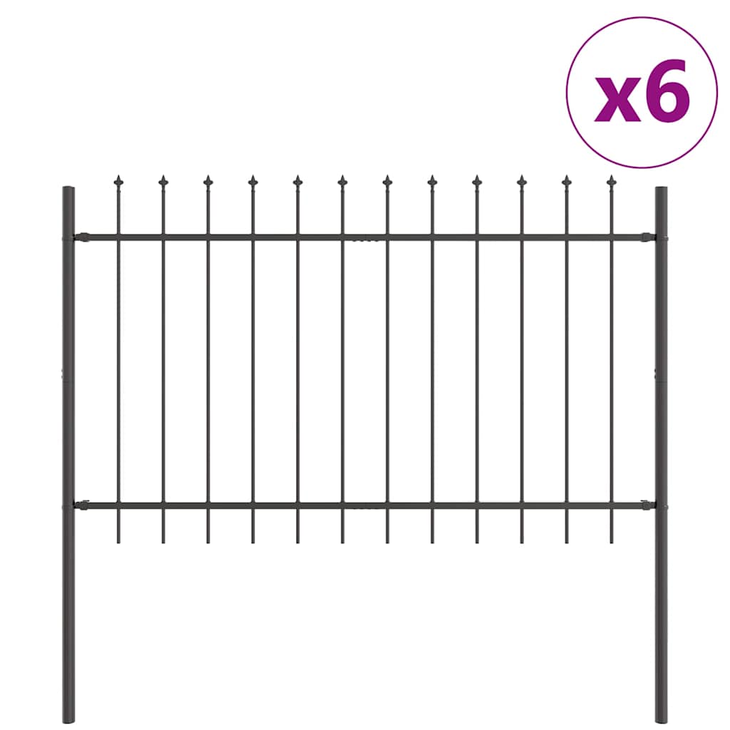 vidaXL Garden Fence WOERDEN 6 pcs 10.2 x 0.8 m Powder-coated Steel 2