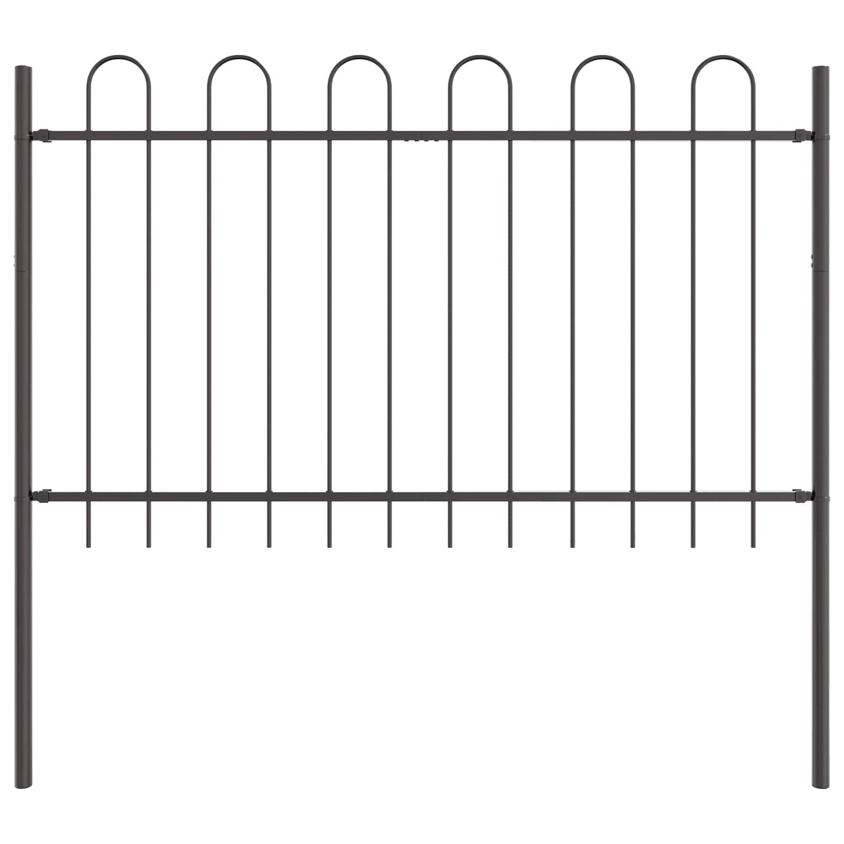 vidaXL Garden Fence BOXTEL 7 pcs 11.9 x 0.8 m Powder-coated Steel Grey 2