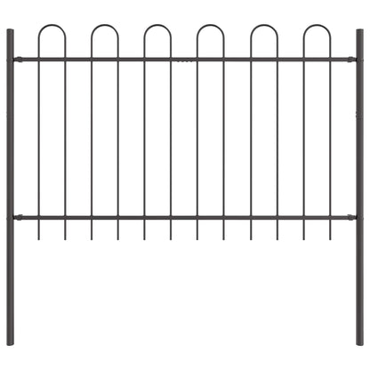 vidaXL Garden Fence BOXTEL 7 pcs 11.9 x 0.8 m Powder-coated Steel Grey 2