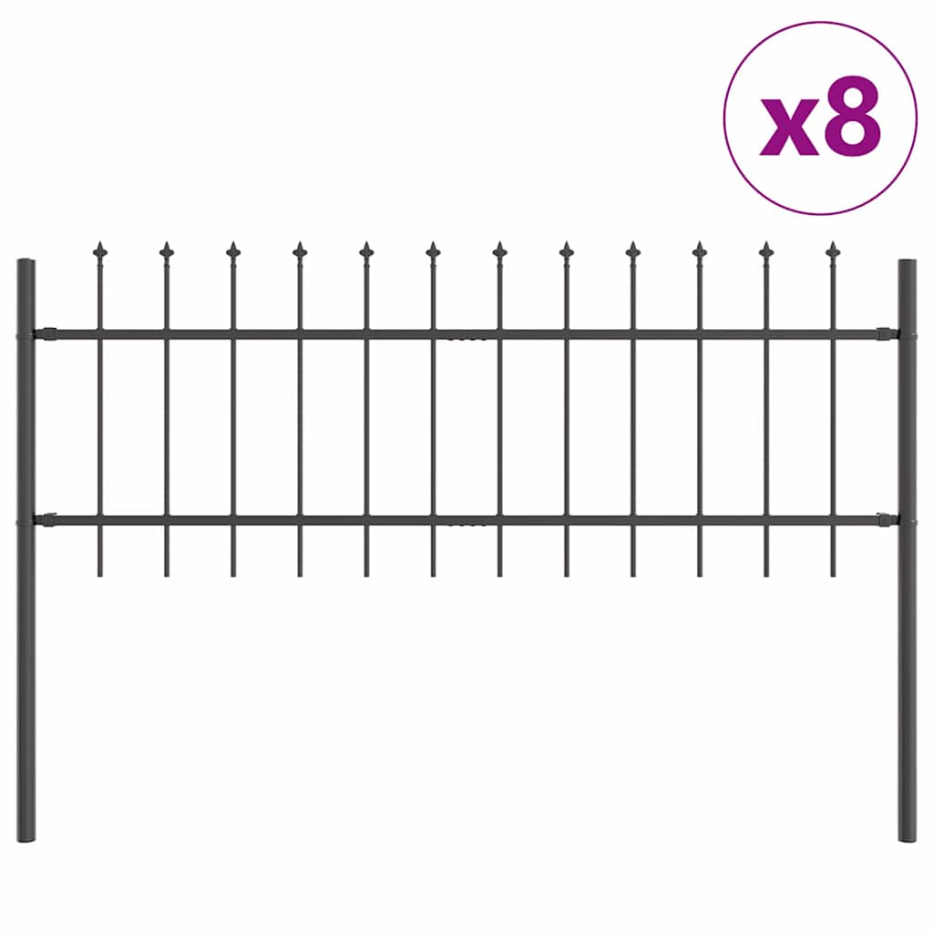 vidaXL Garden Fence WOERDEN 8 pcs 13.6 x 0.6 m Powder-coated Steel 2