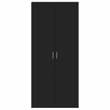 vidaXL Shoe Cabinet 80 x 39 x 178 cm Engineered Wood Black 6