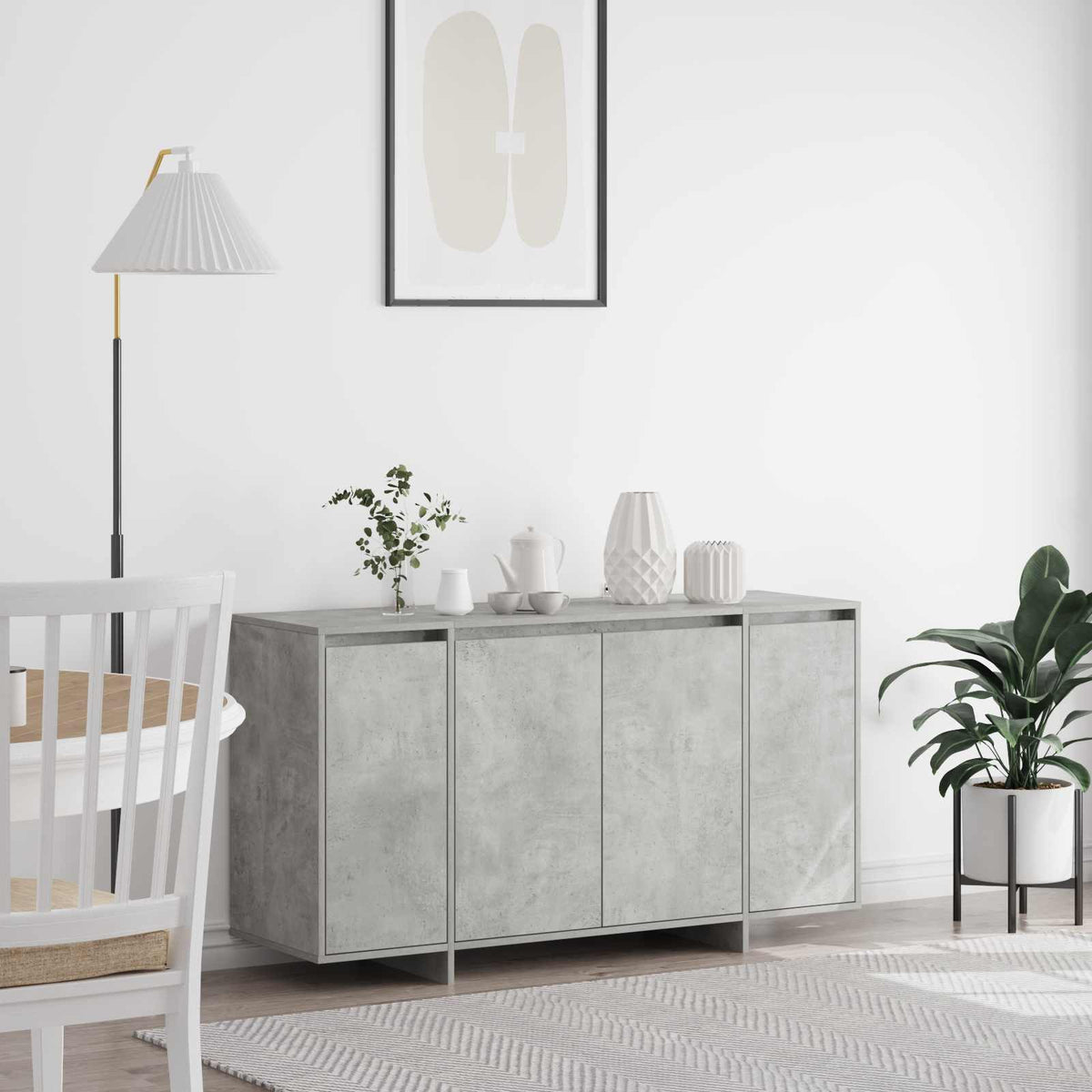 Sideboard 135 x 41 x 75 cm Engineered Wood Concrete grey