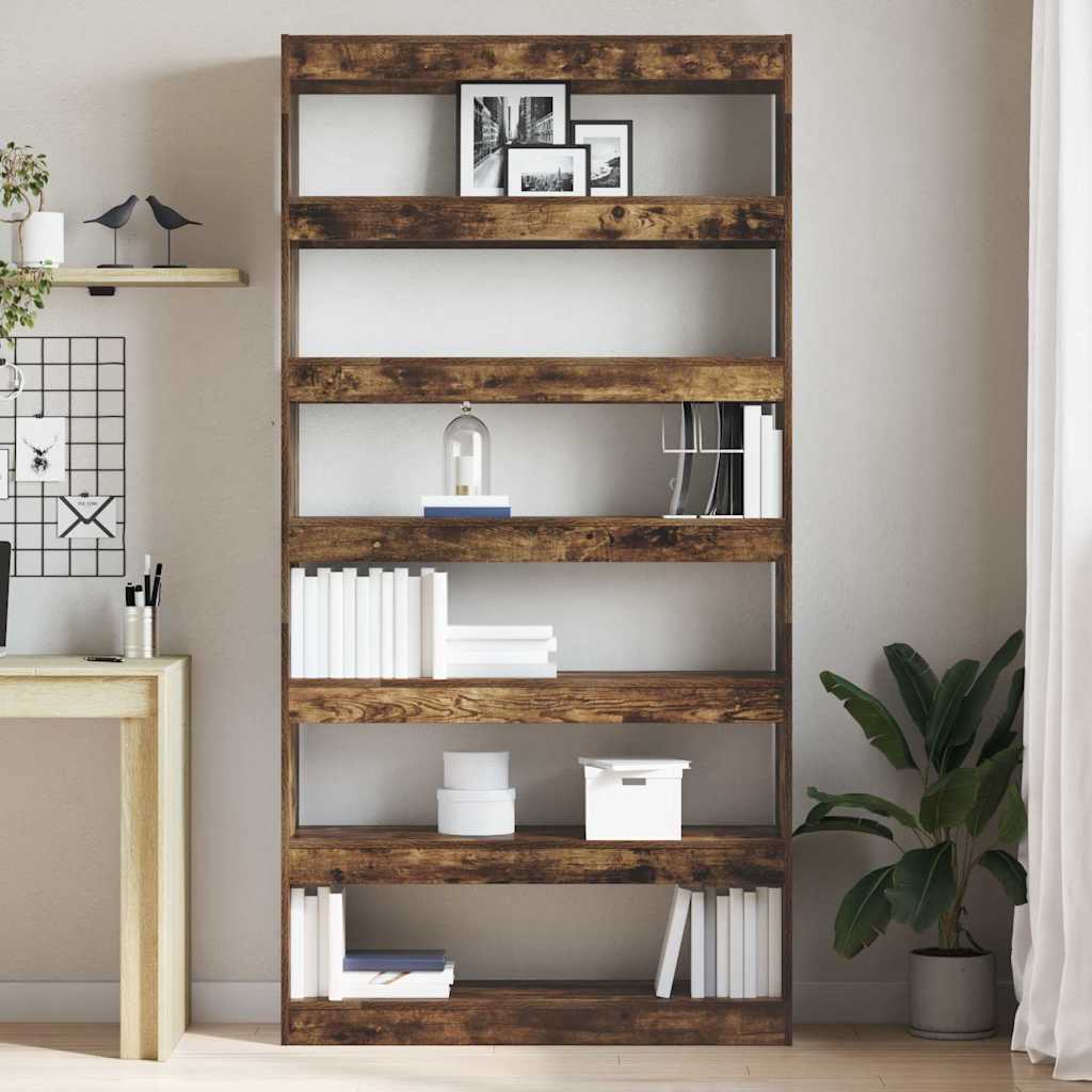 vidaXL Book Cabinet 6-Tier 100 x 30 x 198 cm Engineered Wood 4