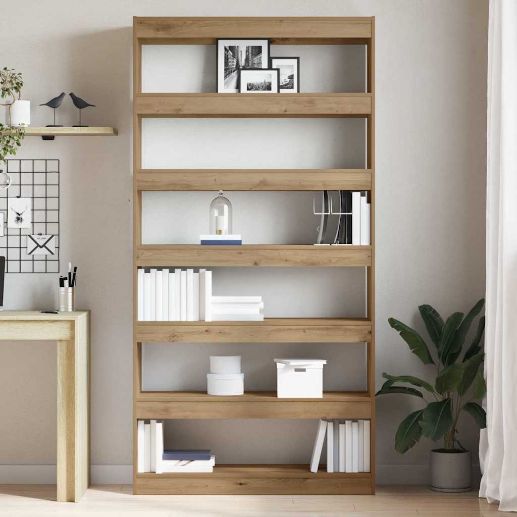 vidaXL Book Cabinet 6-Tier 100 x 30 x 198 cm Engineered Wood 4
