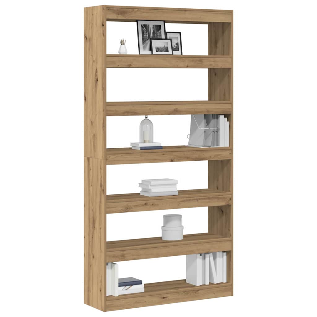 Book Cabinet 6-Tier 100 x 30 x 198 cm Engineered Wood Artisan oak