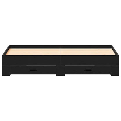 vidaXL Bed Frame with Drawer Black Oak 180 x 200 cm Engineered Wood 5