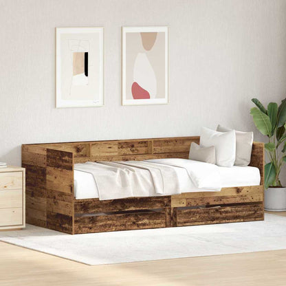 Daybed with Drawers without Mattress 90x200 cm Old wood