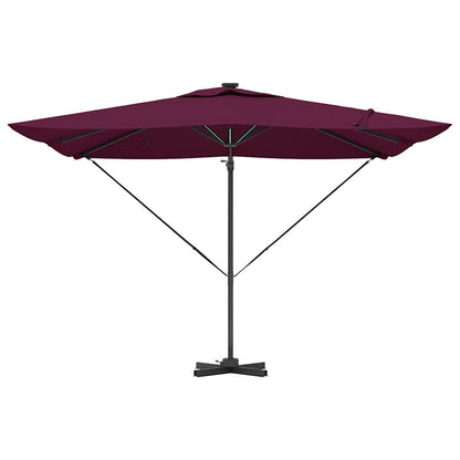vidaXL Umbrella with LED Strip Lights Bordeaux Red 286 x 284 x 270 cm 6