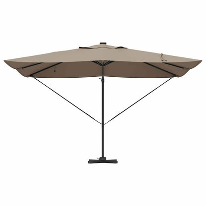 vidaXL Umbrella 352 x 251 x 265 cm Polyester and Aluminium Taupe 6