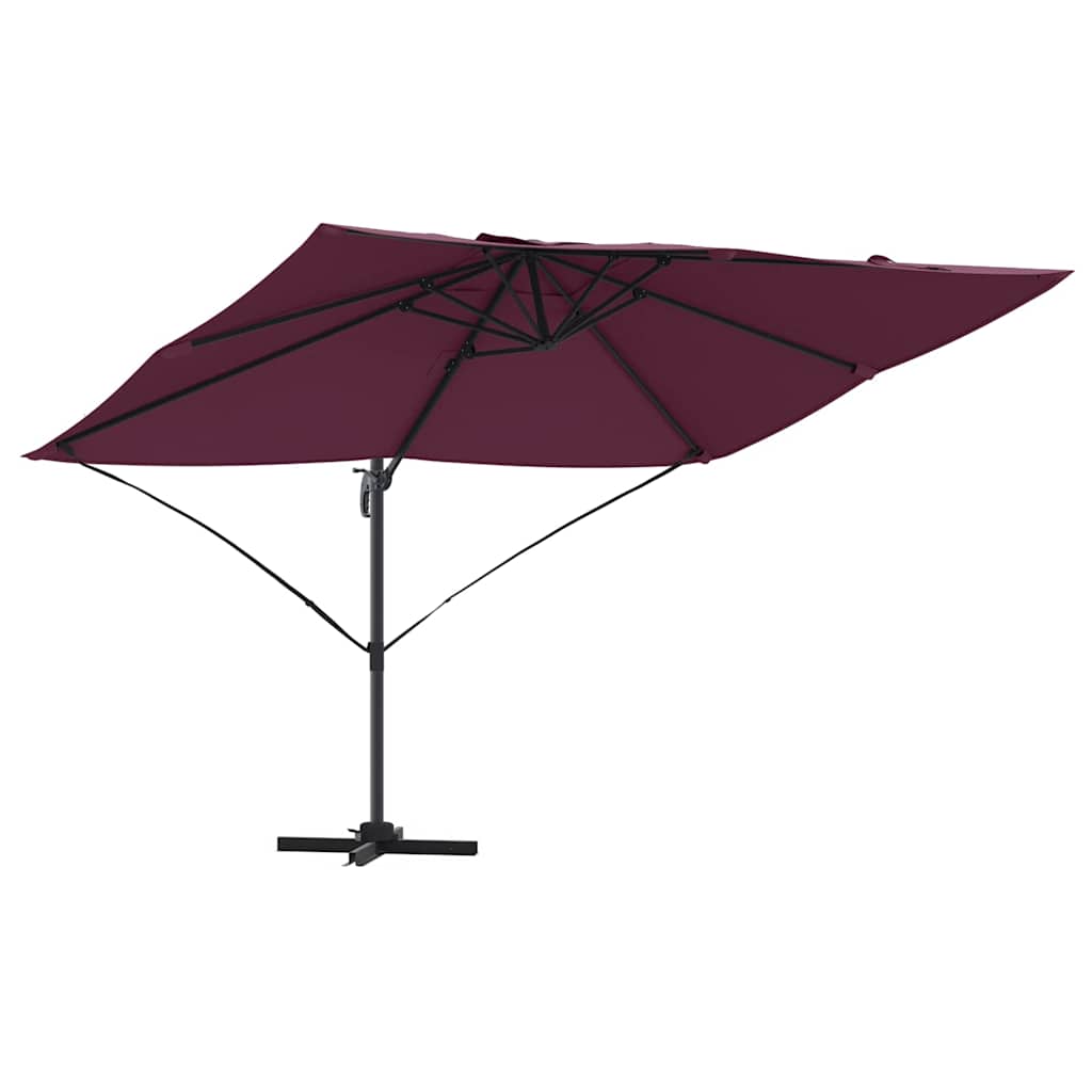 Parasol 351 x 250 x 260 cm Polyester and Aluminium Bordeaux red
