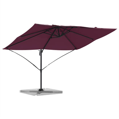 Parasol 351 x 250 x 260 cm Polyester and Aluminium Bordeaux red