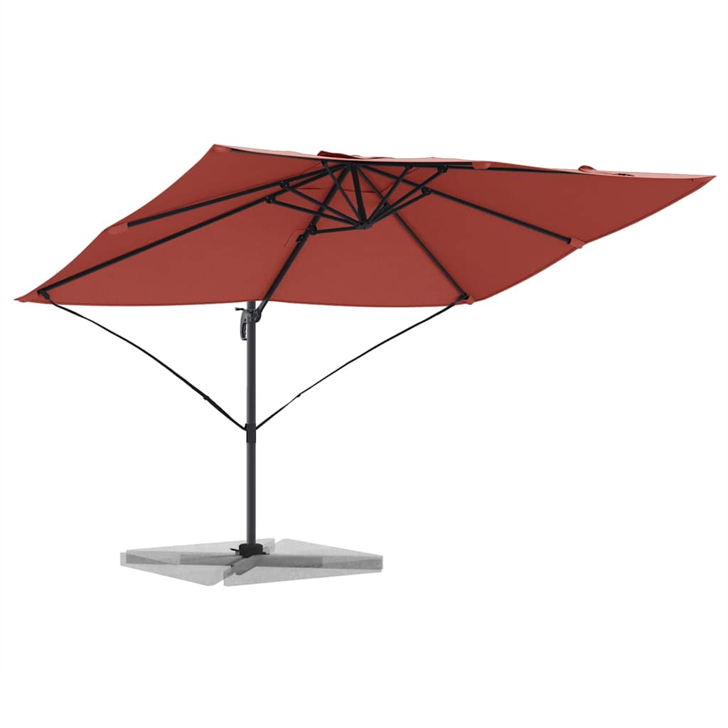 Parasol 351 x 250 x 260 cm Polyester and Aluminium Terracotta