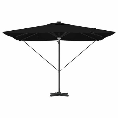 vidaXL Roma Parasol Black 286 x 284 x 270 cm Aluminium and Polyester 6