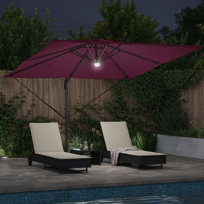 vidaXL Roma Parasol Red 286 x 284 x 270 cm Aluminium and Polyester 4