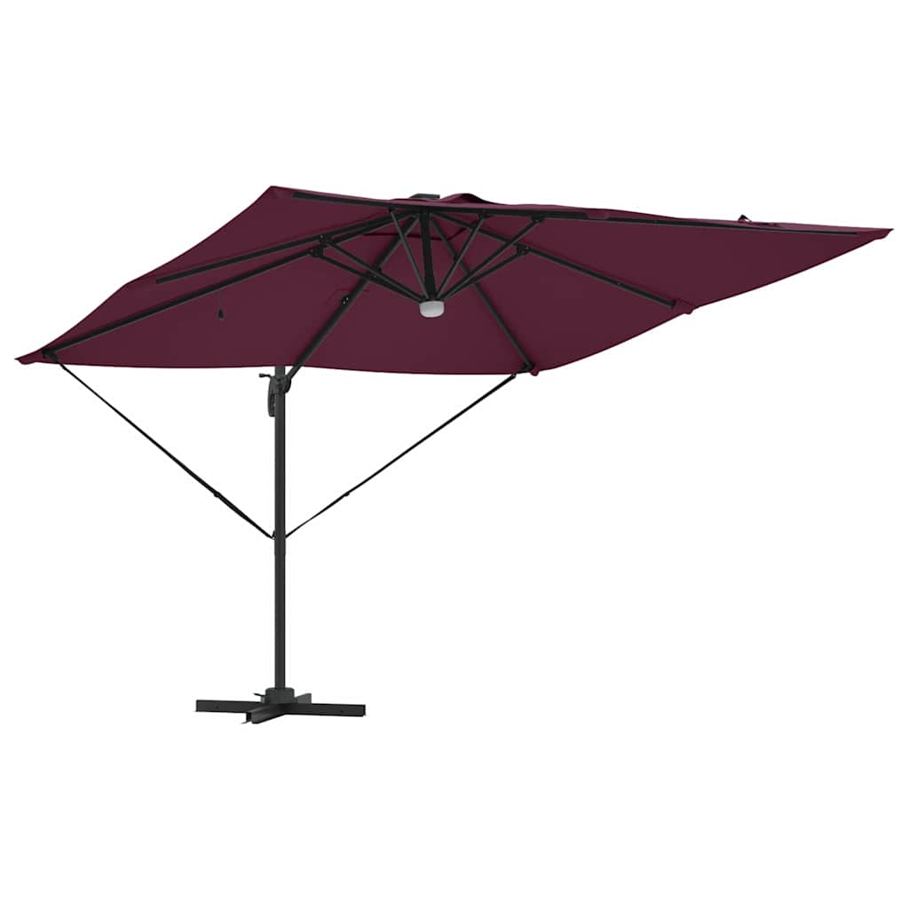 vidaXL Roma Parasol Red 286 x 284 x 270 cm Aluminium and Polyester 5