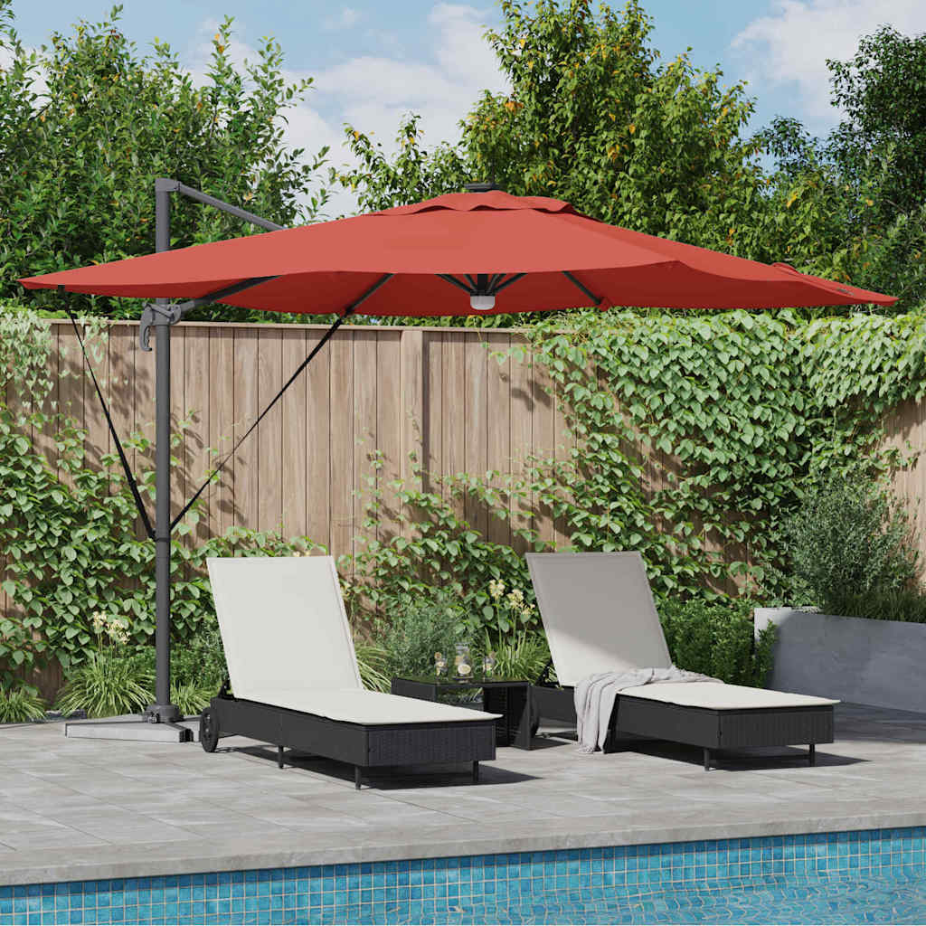 vidaXL Roma Parasol Red 286 x 284 x 270 cm Aluminium and Polyester 1