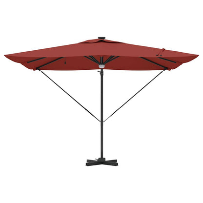 vidaXL Roma Parasol Red 286 x 284 x 270 cm Aluminium and Polyester 6