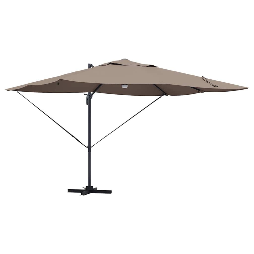 vidaXL Umbrella 351 x 250 x 253 cm Polyester and Aluminium Taupe 2