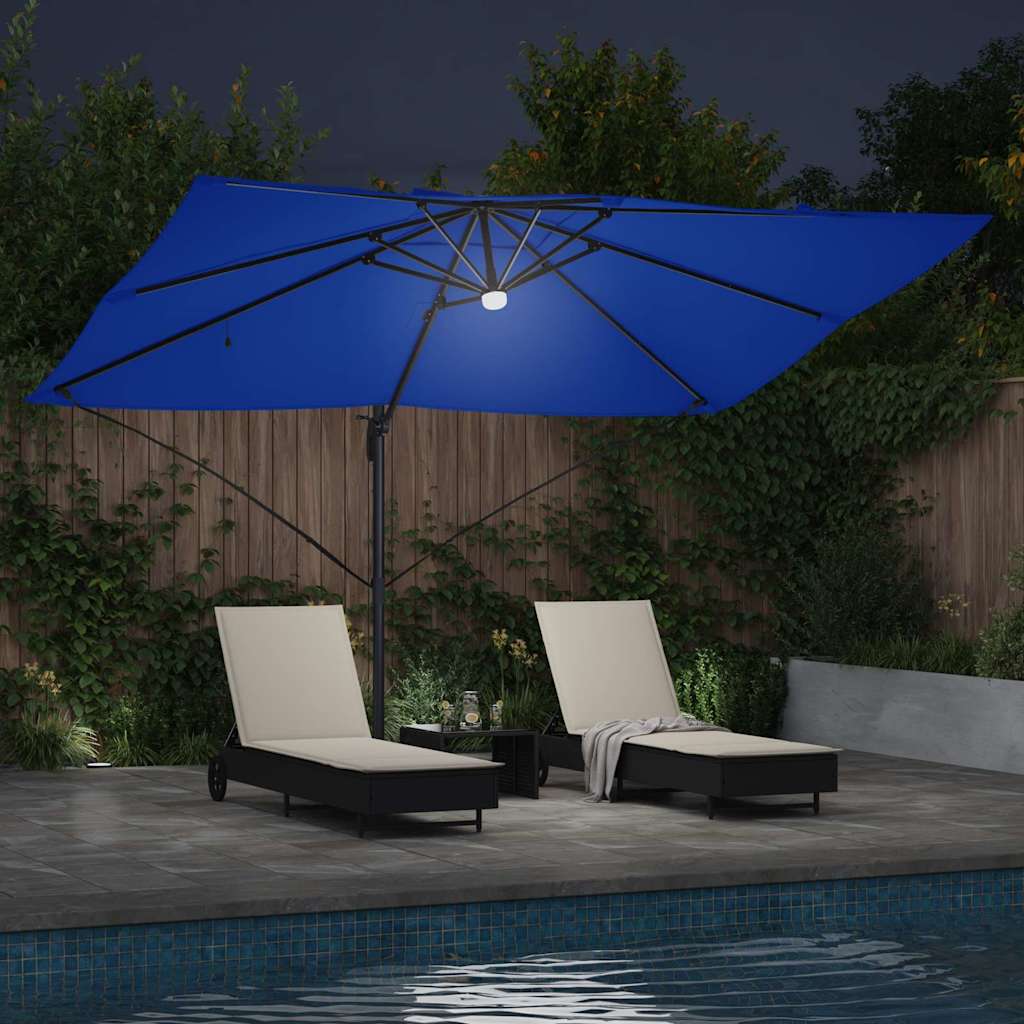 vidaXL Umbrella 351 x 250 x 253 cm Polyester and Aluminium Azurblau 4
