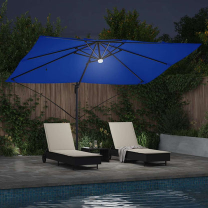 vidaXL Umbrella 351 x 250 x 253 cm Polyester and Aluminium Azurblau 4