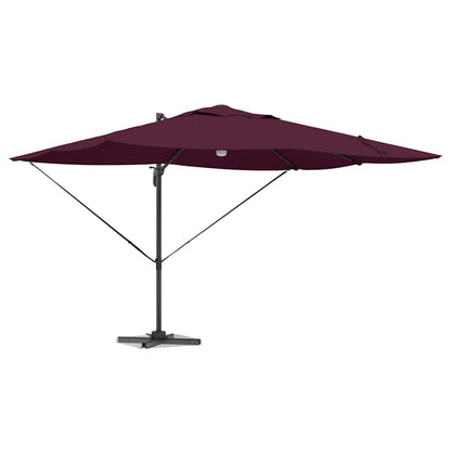 vidaXL Umbrella with LED Strip Lights Bordeaux Red 351 x 250 x 253 cm 3