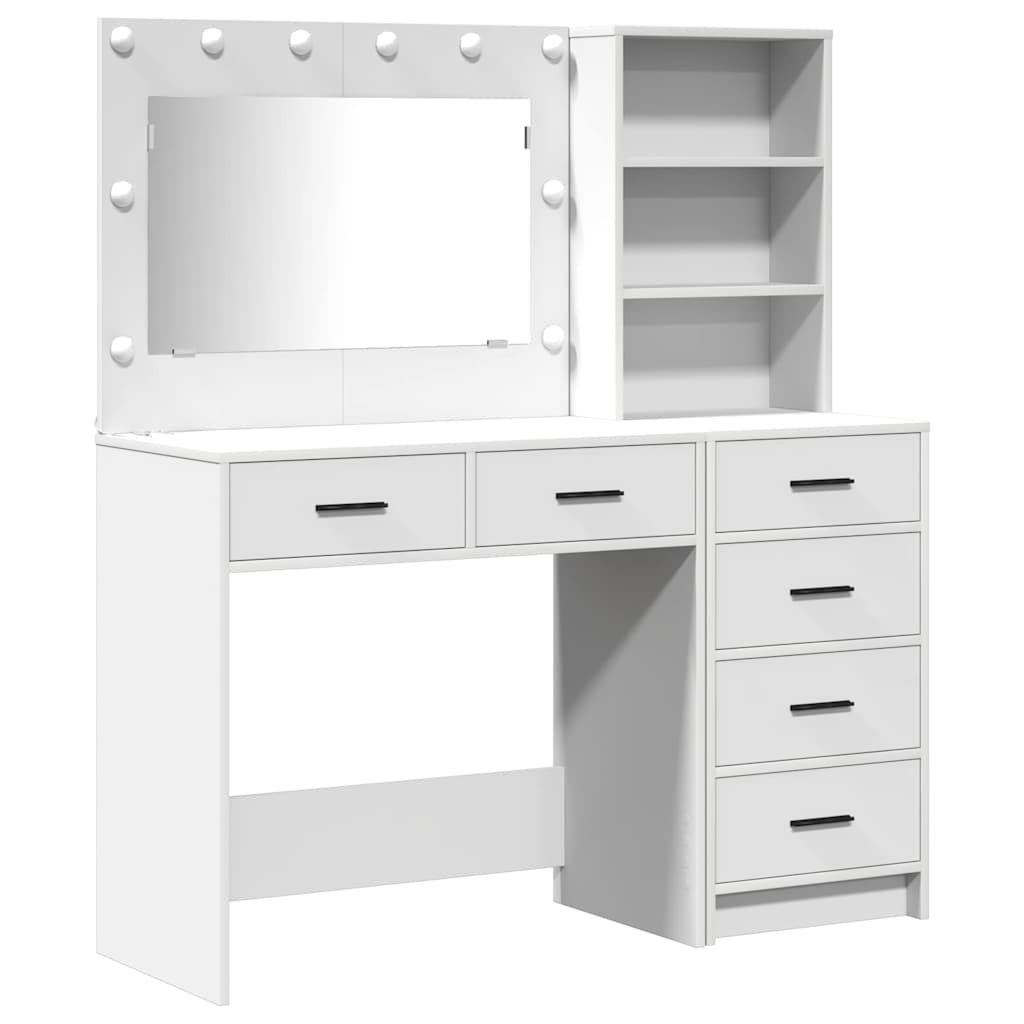 vidaXL Dressing Table 2 pcs White 78.5 x 41 x 135 cm Engineered Wood 2