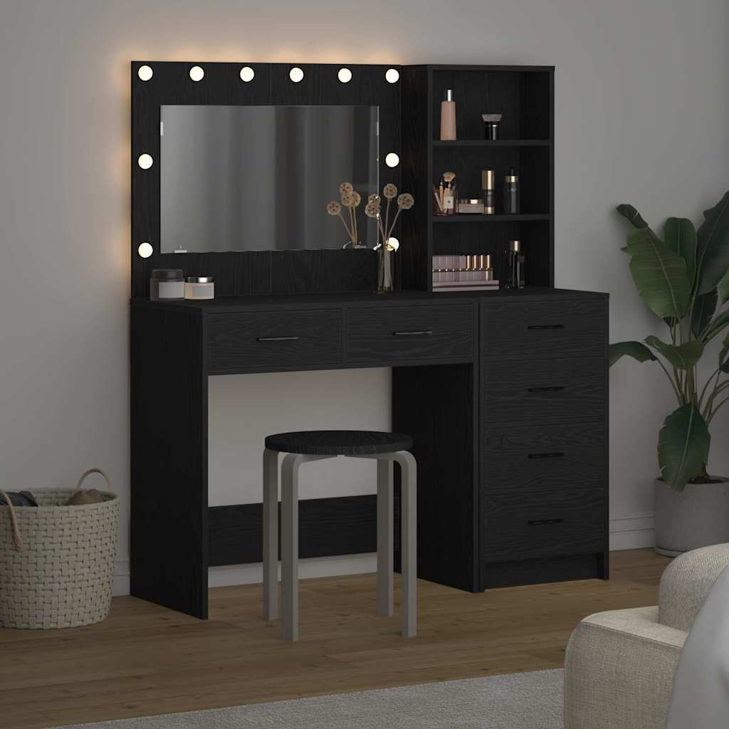 vidaXL Dressing Table 2 pcs Black 78.5 x 41 x 135 cm Engineered Wood 4