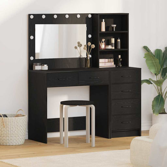vidaXL Dressing Table 2 pcs Black 78.5 x 41 x 135 cm Engineered Wood 1