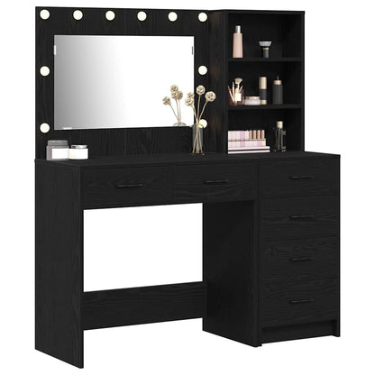 vidaXL Dressing Table 2 pcs Black 78.5 x 41 x 135 cm Engineered Wood 3