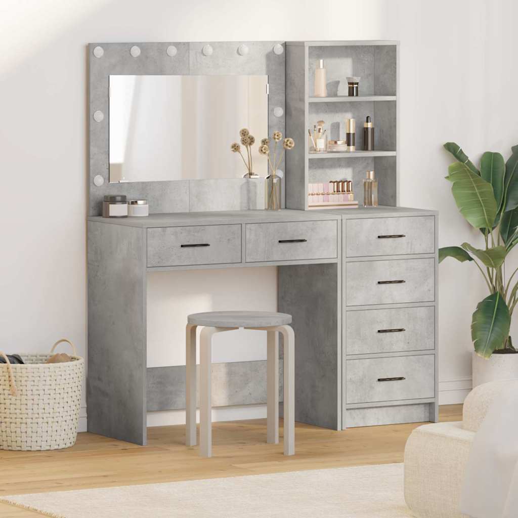 vidaXL Dressing Table 2 pcs Grey 78.5 x 41 x 135 cm Engineered Wood 1