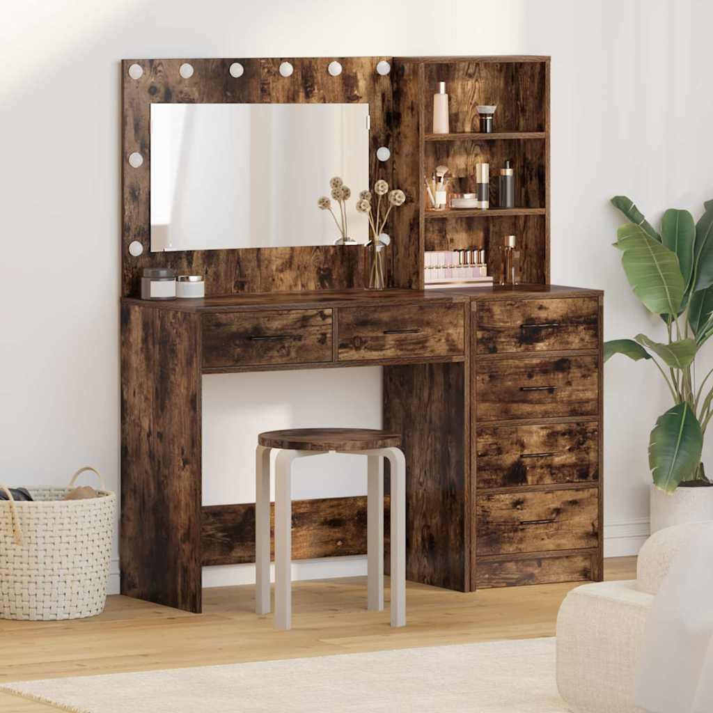 vidaXL Dressing Table 2 pcs Brown 78.5 x 41 x 135 cm Engineered Wood 1