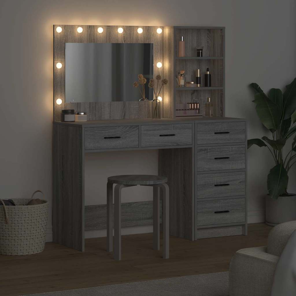 vidaXL Dressing Table 2 pcs Light Grey 78.5 x 41 x 135 cm 4