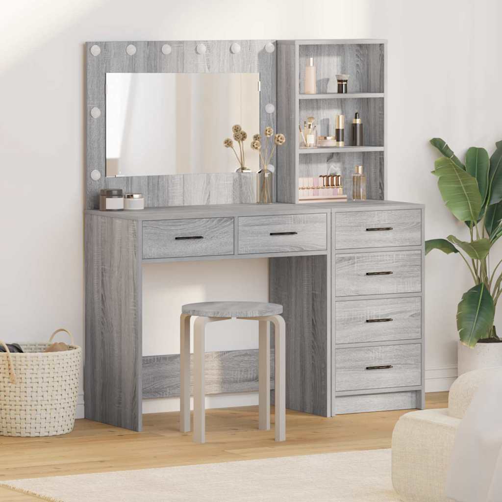 vidaXL Dressing Table 2 pcs Light Grey 78.5 x 41 x 135 cm 1