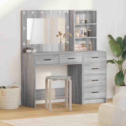 vidaXL Dressing Table 2 pcs Light Grey 78.5 x 41 x 135 cm 1