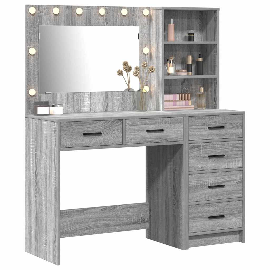 vidaXL Dressing Table 2 pcs Light Grey 78.5 x 41 x 135 cm 3
