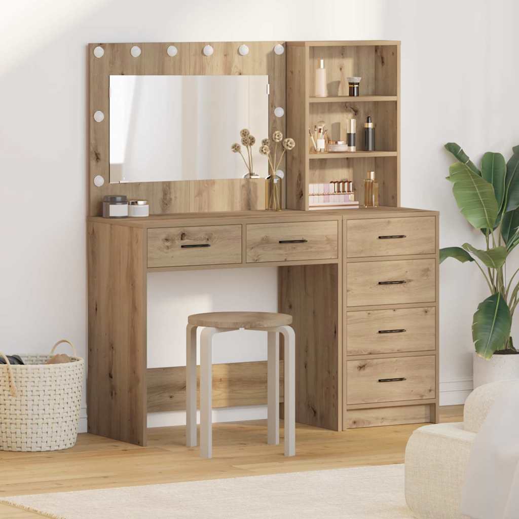 vidaXL Dressing Table 2 pcs Brown 78.5 x 41 x 135 cm Engineered Wood 1