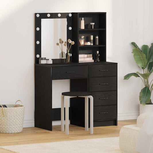 Dressing Table 2 pcs Brown 50 x 41 x 135 cm Engineered Wood Black oak