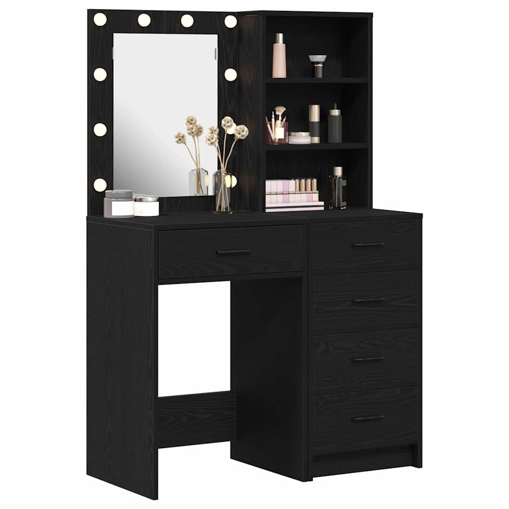 Dressing Table 2 pcs Brown 50 x 41 x 135 cm Engineered Wood Black oak