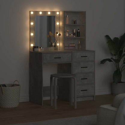 vidaXL Dressing Table 2 pcs Grey 50 x 41 x 135 cm Engineered Wood 4