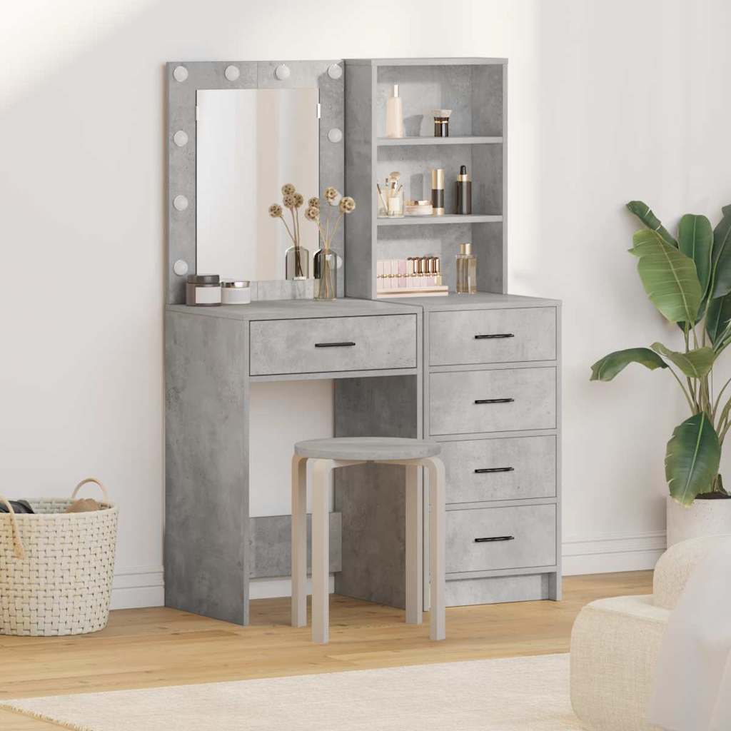 vidaXL Dressing Table 2 pcs Grey 50 x 41 x 135 cm Engineered Wood 1