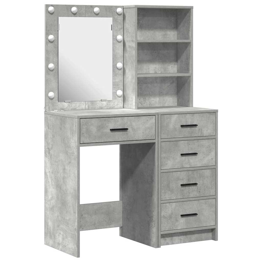 vidaXL Dressing Table 2 pcs Grey 50 x 41 x 135 cm Engineered Wood 2