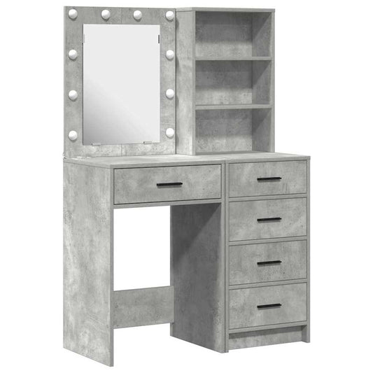 vidaXL Dressing Table 2 pcs Grey 50 x 41 x 135 cm Engineered Wood 2