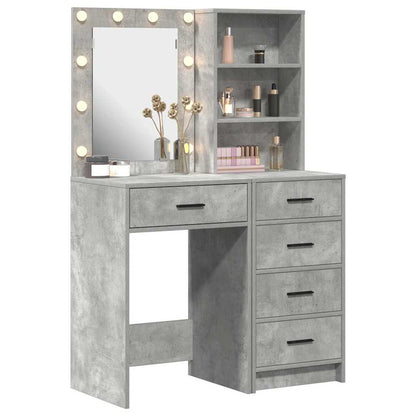 vidaXL Dressing Table 2 pcs Grey 50 x 41 x 135 cm Engineered Wood 3